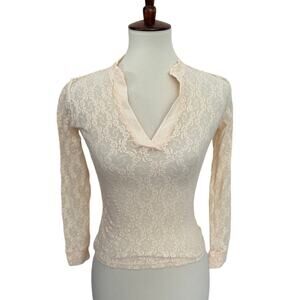 Only Hearts NYC V Neck Cream Lace Top